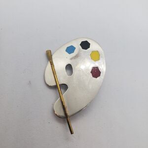 Sterling Silver Taxco Painters Pallet Brooch